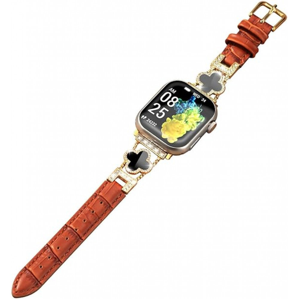 Ремінець Leaf clover Apple Watch 42 mm 44 mm 45 mm 49 mm — Silver&Brown