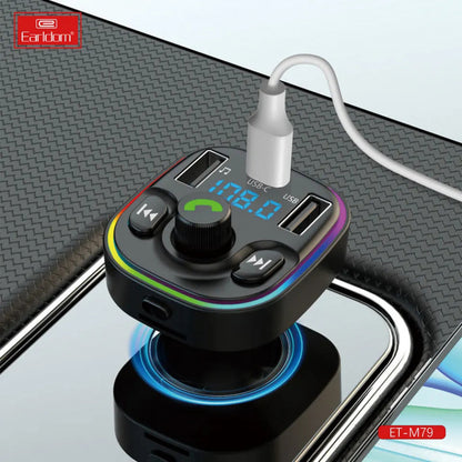 Fm Modulator MP3 | Car Charger | 3.1A | 2U | 1C - Earldom ET-M79