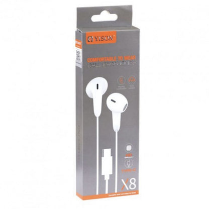 Type C headphones with microphone Yison X8 – White