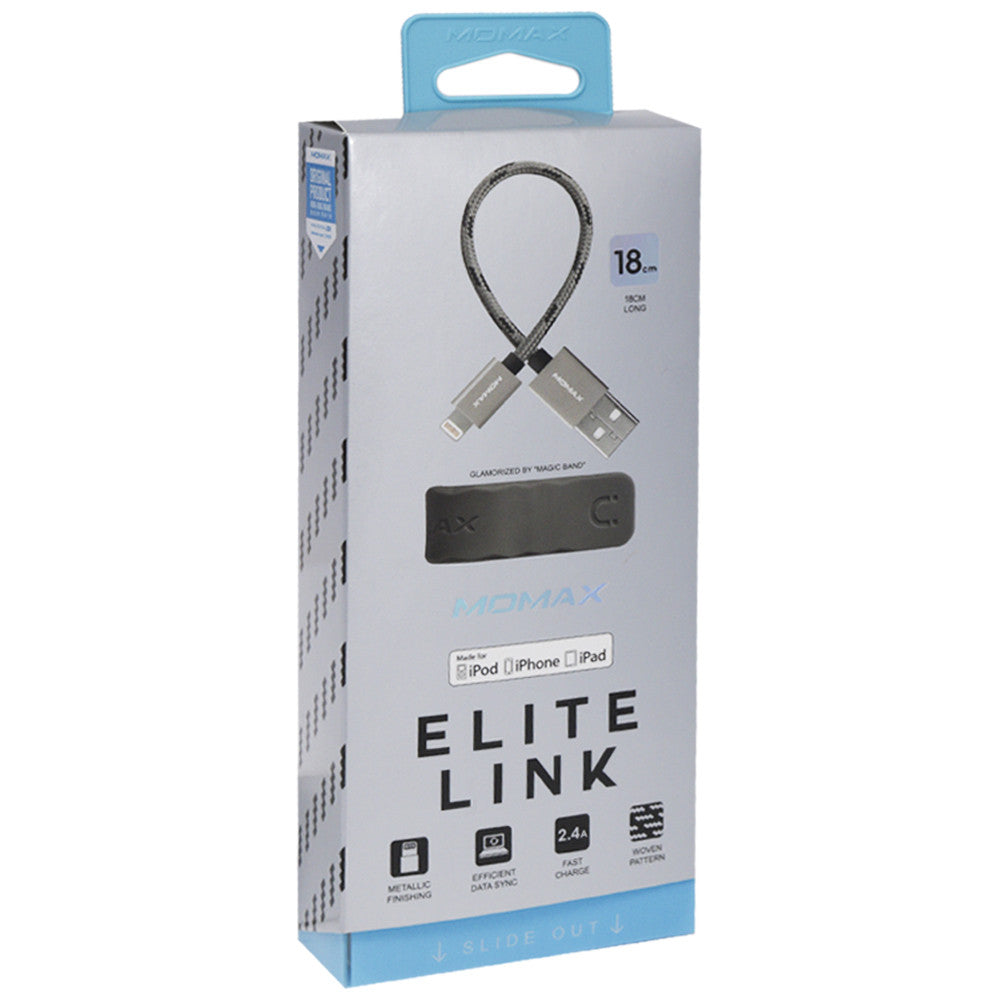 Lightning Cable 2.4A (0.18m) Momax DL5 — Rose