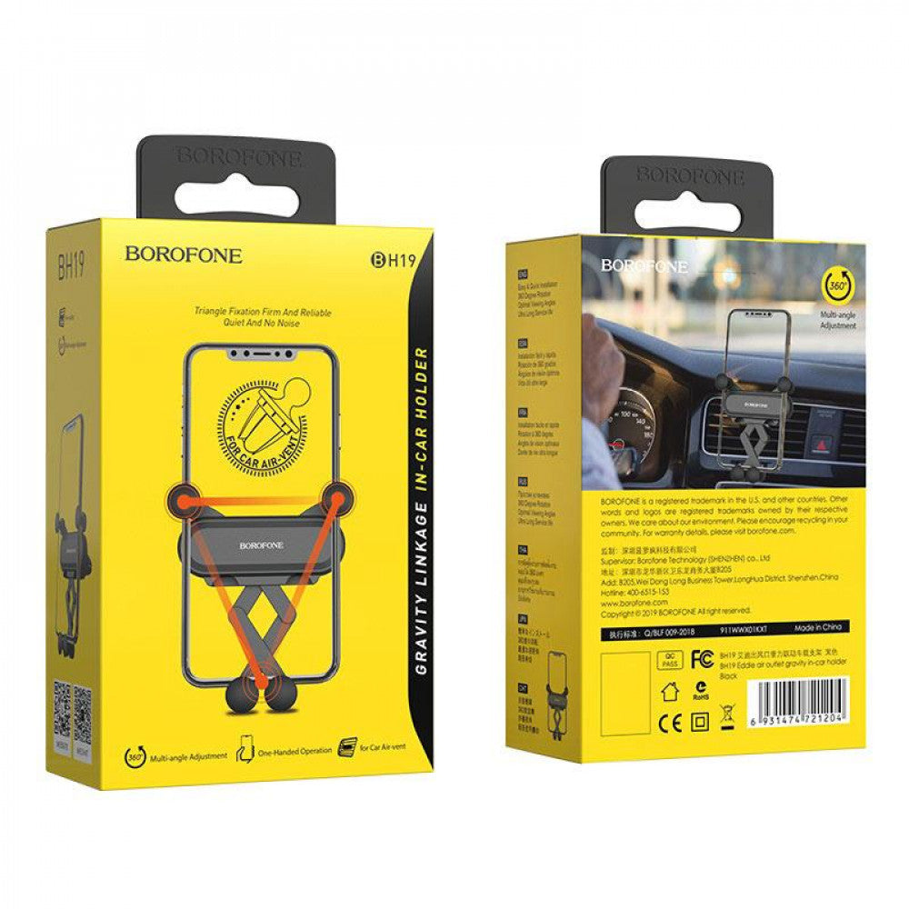 Car Holder Borofone BH19 Eddie air outlet gravity in-car holder