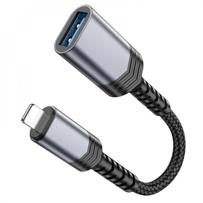 Adapter Lightning To USB 2.0 Hoco UA24 – Metal Gray