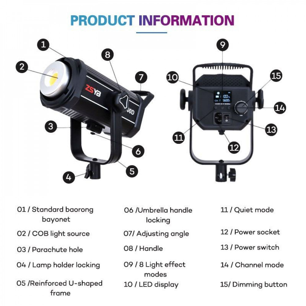 Студийный LED-проектор ZSYB Y200D 200W, 97+