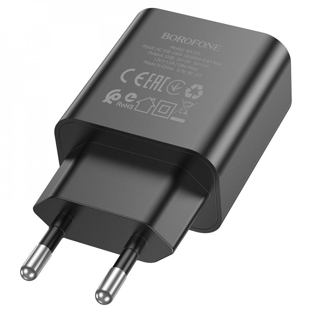 Home Charger | 18W | 1U | USB| — Borofone BA72A — Black