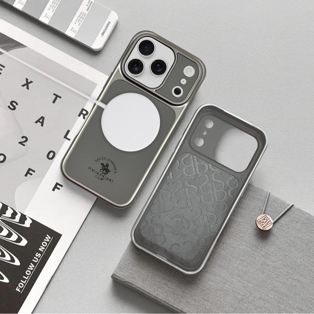Polo Lucas Leather Case iPhone 17 Pro Max — Silver