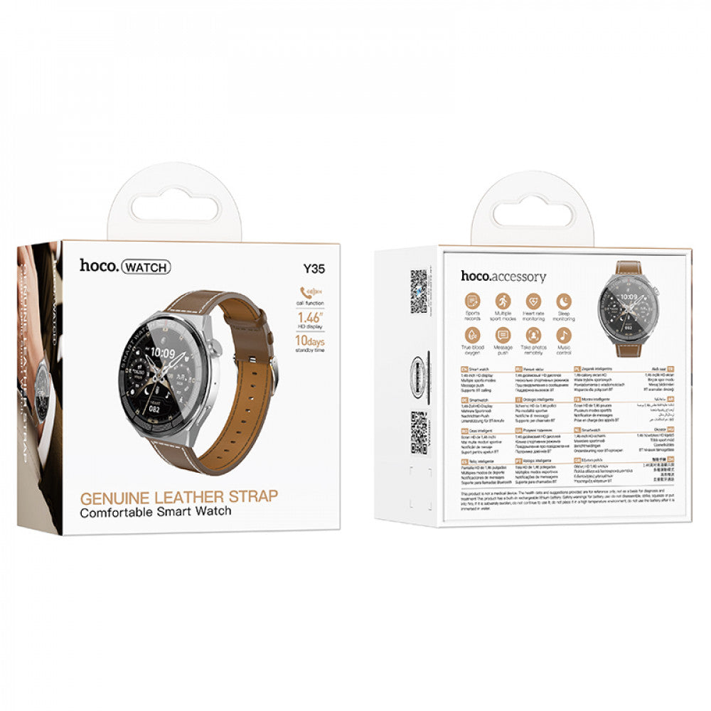 Smart Sports Watch (Call Version) Hoco Y35 — Silver