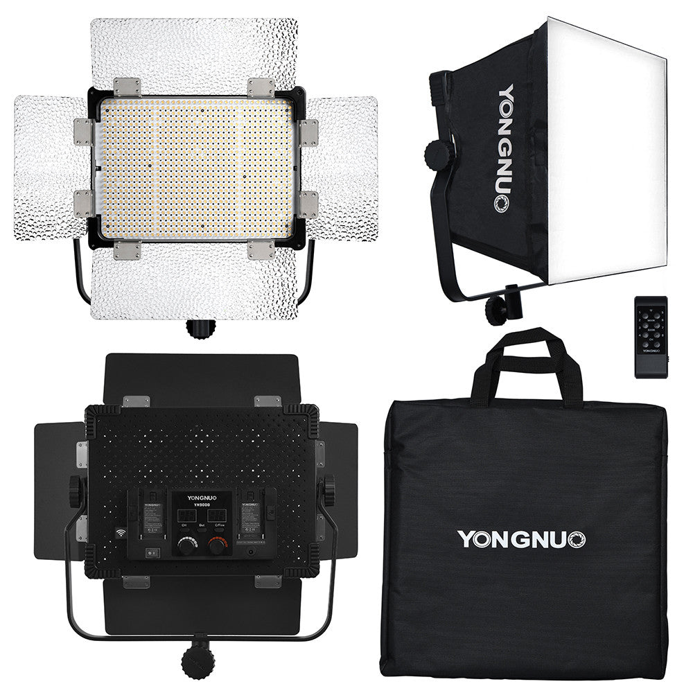 LED video light — Yongnuo YN9000 (battery kit + battery charger)