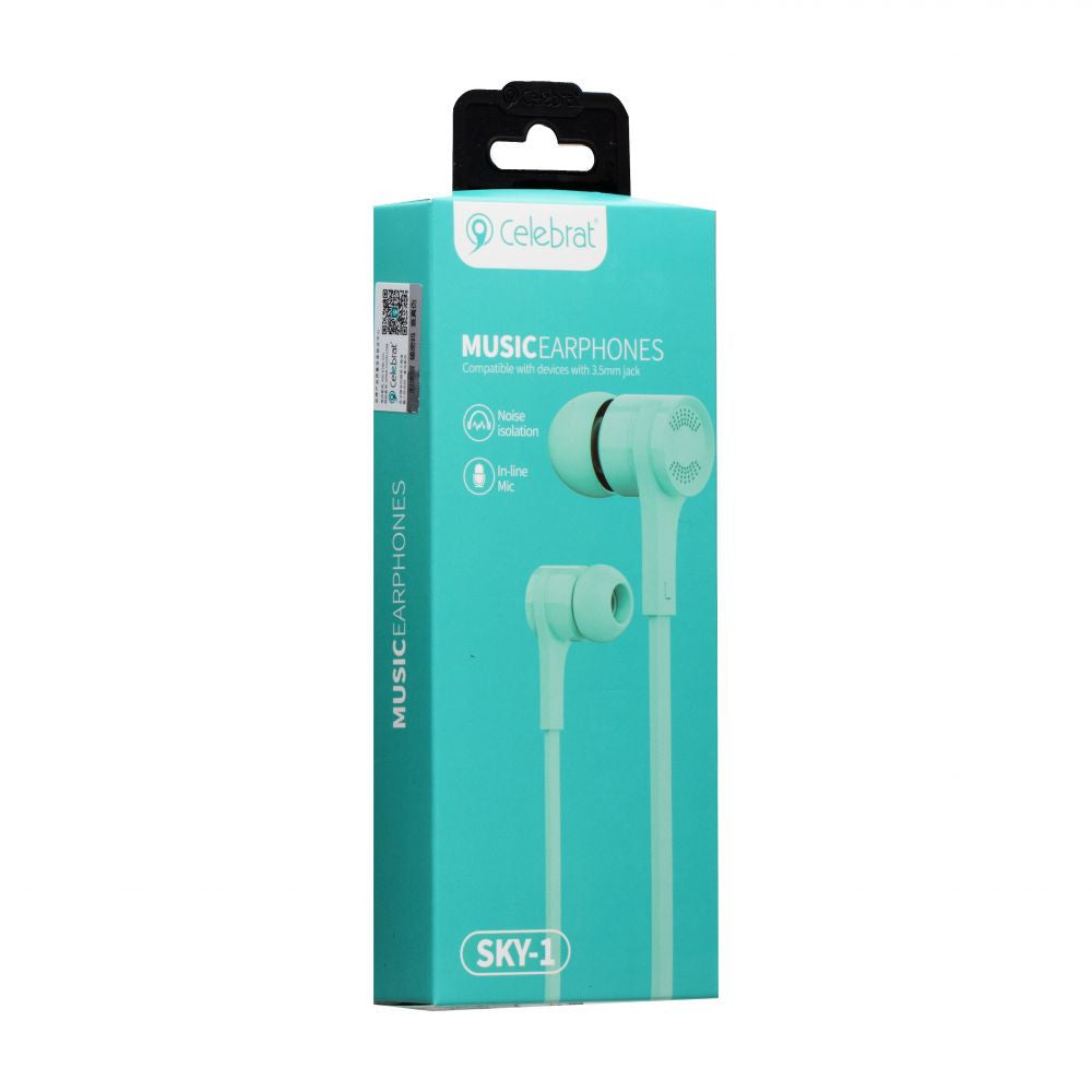 Headphones with microphone 3.5mm Celebrat Sky-1 – Blue
