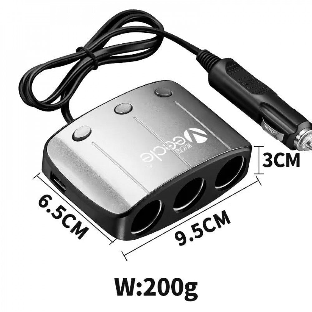 Cigarette Lighter Splitter 3S 2.1A 2U 548