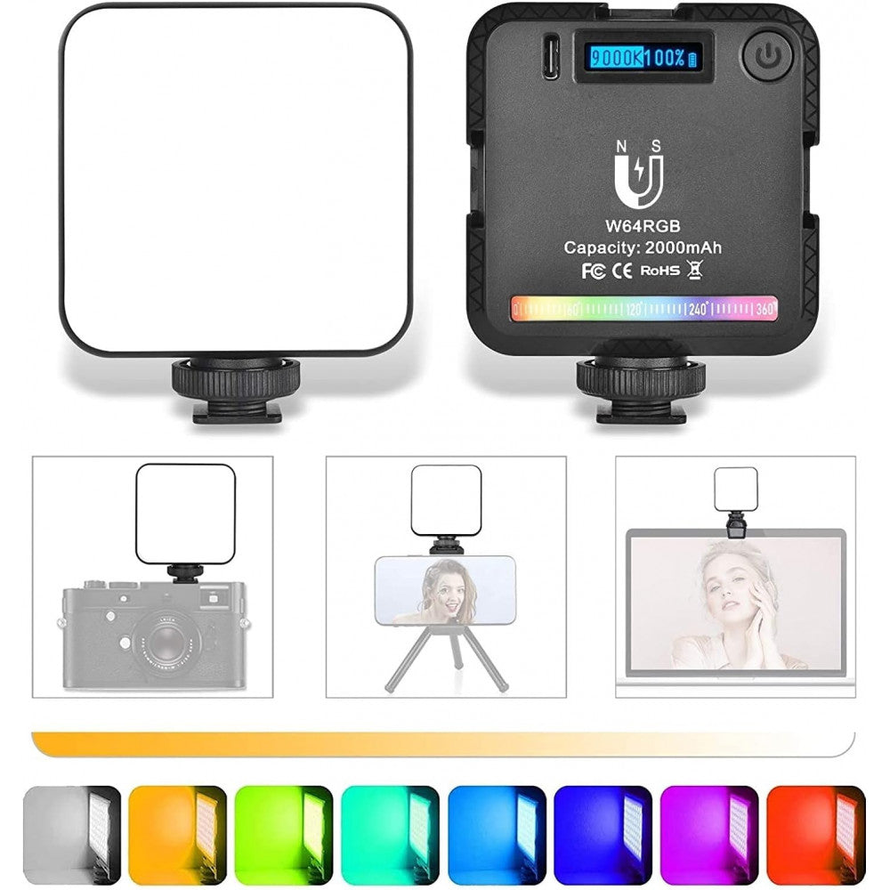 Video light lamp LED W-S6 RGB 6W LED 45pcs color 2500-9000K CRI95+ Battery 2000mAh