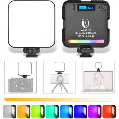 Video light lamp LED W-S6 RGB 6W LED 45pcs color 2500-9000K CRI95+ Battery 2000mAh