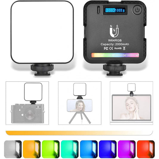 Video light lamp LED W-S6 RGB 6W LED 45pcs color 2500-9000K CRI95+ Battery 2000mAh