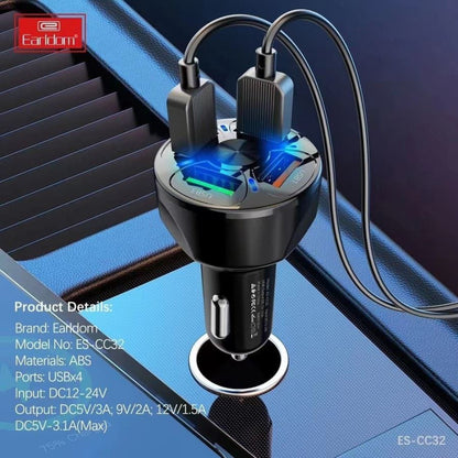 Car Charger | 3.1A | 4U - Earldom ES-CC32