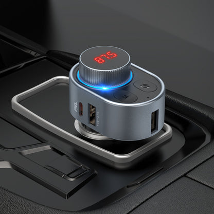 Fm Transmitter MP3 | Car Charger | 3.1A | PD30W | 2U – Hoco E72 – Metal Gray