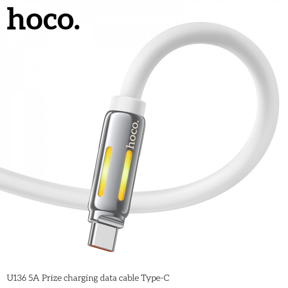 Кабель USB C 2.4A (1.2m) Hoco U136 — White