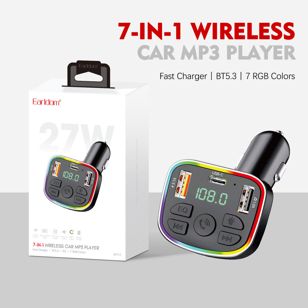 Fm Modulator MP3 | Car Charger | 3.0A | 2U | 1C — Earldom ET-M117