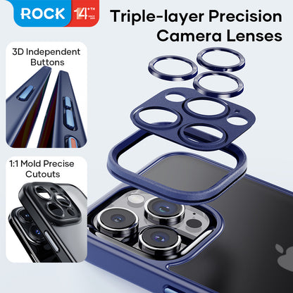 Rock Guard Touch Protection Case Anti-drop Lens Protection iPhone 15 Pro Max — Titanium Grey