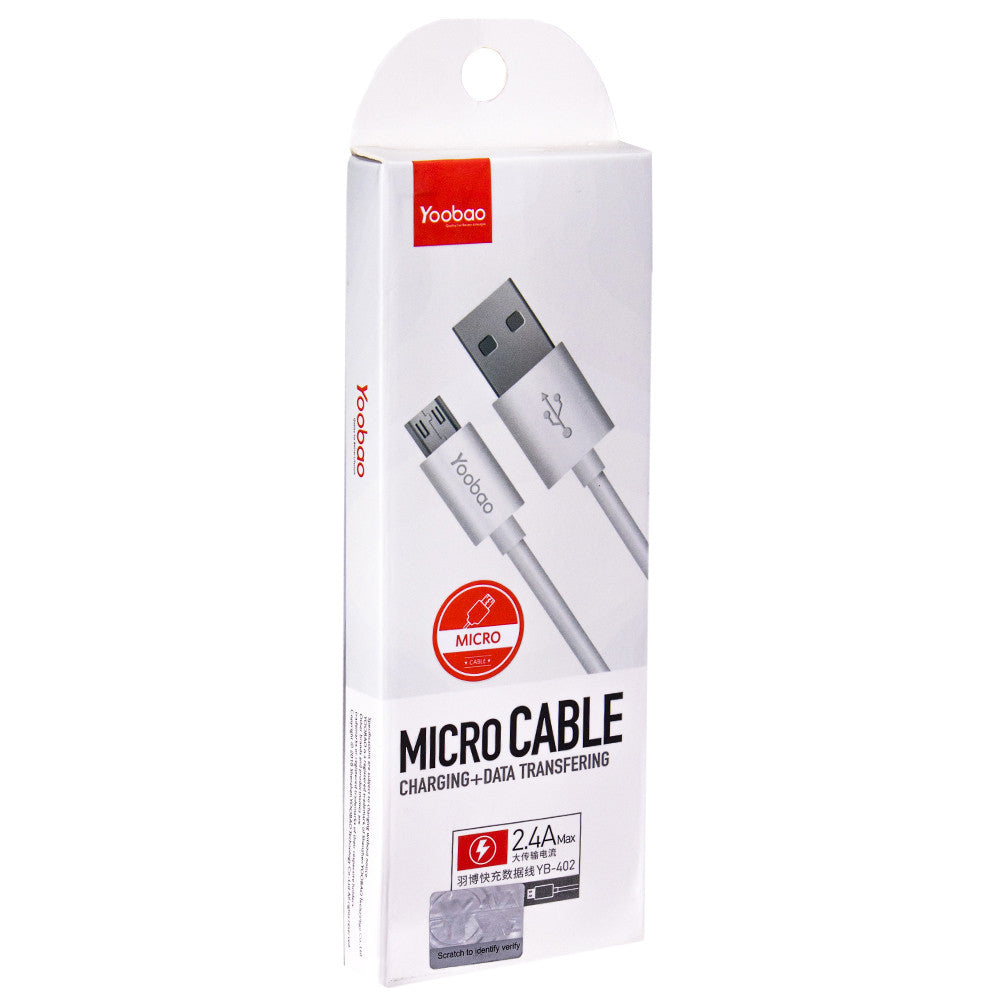 Cable Micro 2A (2m) Yoobao YB402 White