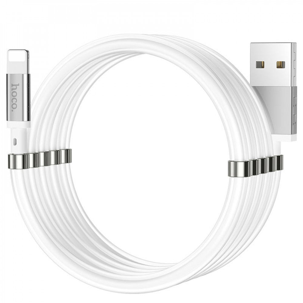 Lightning cable 2.4A (1m) Hoco U91 Magnetic – White