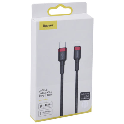 USB C to Lightning Cable 20W PD (1m) Baseus (CATLKLF) Cafule Series – CATLKLF-G1 Gray &amp; Black