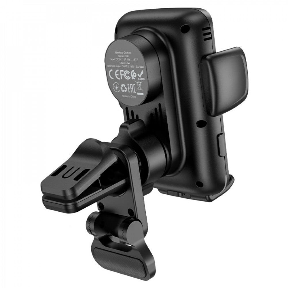 Car Holder Hoco S35 Smart alignment wireless charging – Black