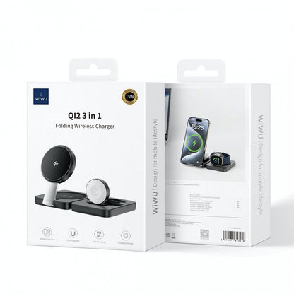 Wireless Charger 3 in 1 – Wiwu Wi-W028 – Black