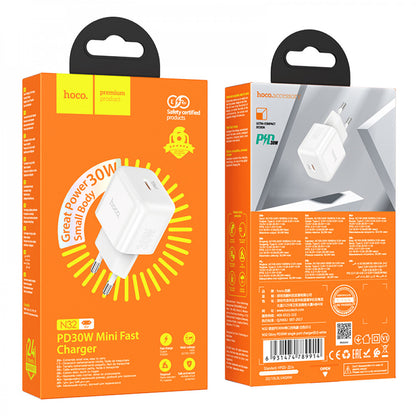 Home Charger 30W PD Hoco N32 Glory – white