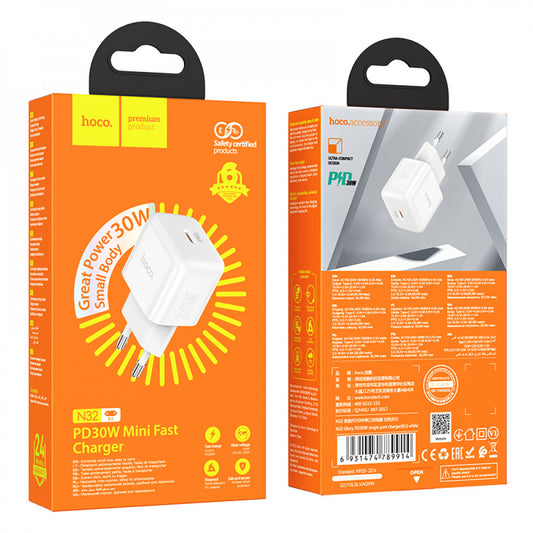 Home Charger 30W PD Hoco N32 Glory – white