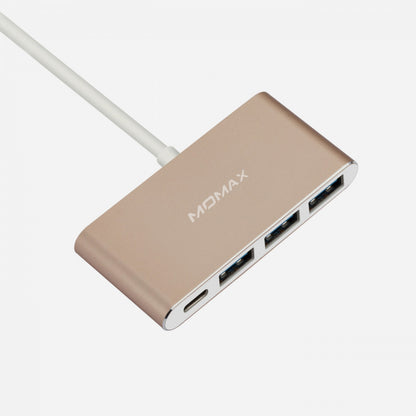 HUB USB C To 4 USB (0.1m) Momax (DHC1L) Gold