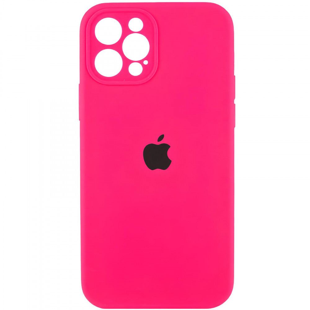 Original Silicone Case with protective camera iPhone 15 Plus — Neon Pink (47)