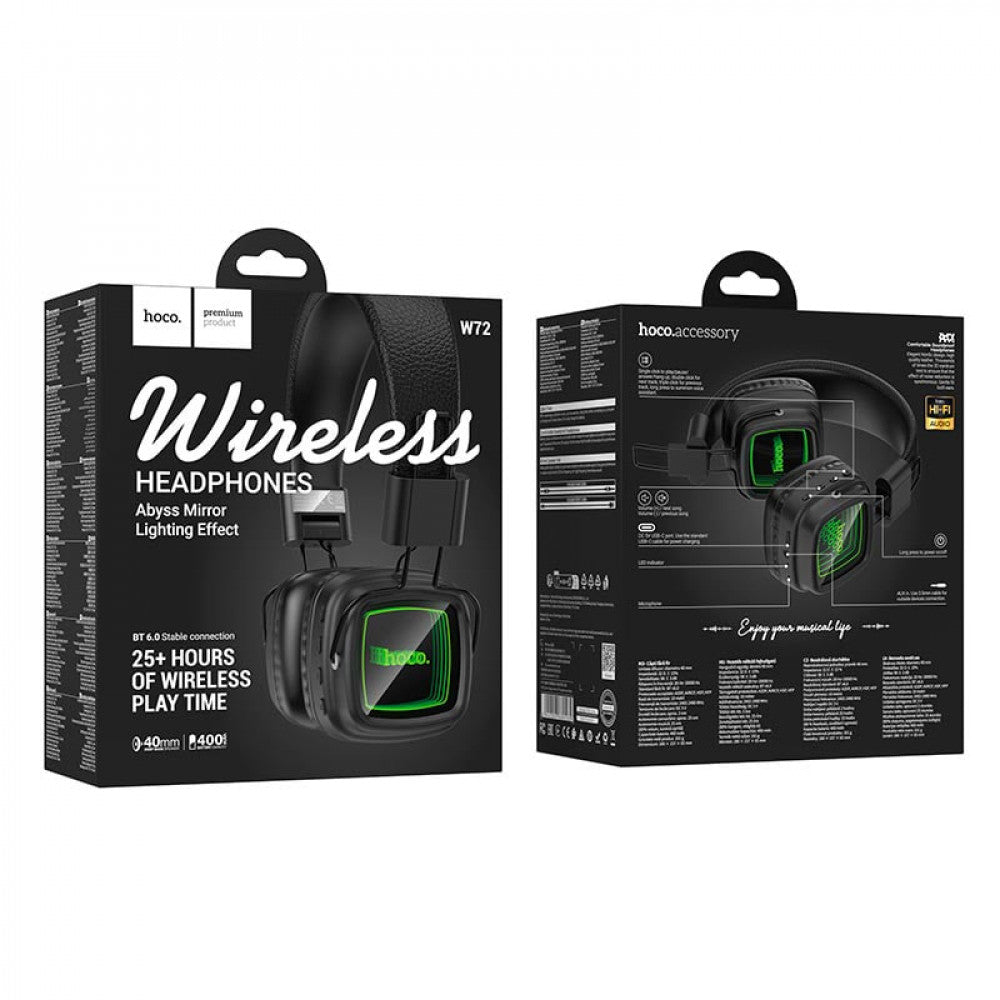 Беспроводные Bluetooth-наушники Hoco W72, накладные - Black