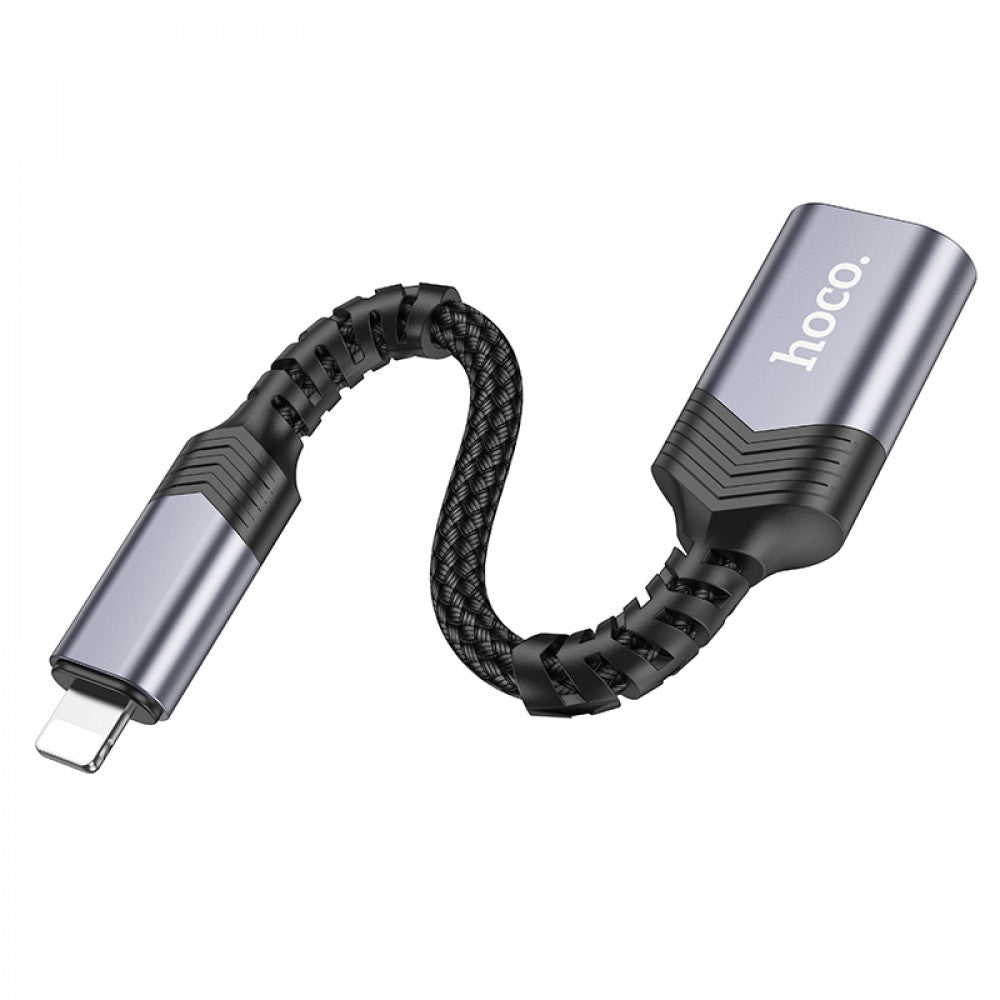 Adapter Lightning To USB 2.0 Hoco UA24 – Metal Gray