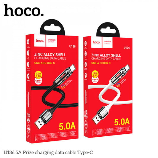 Кабель USB C 2.4A (1.2m) Hoco U136 — White