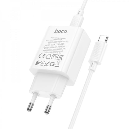 Home Charger 20W PD3.0 C to C Cable (1m) Hoco C143A