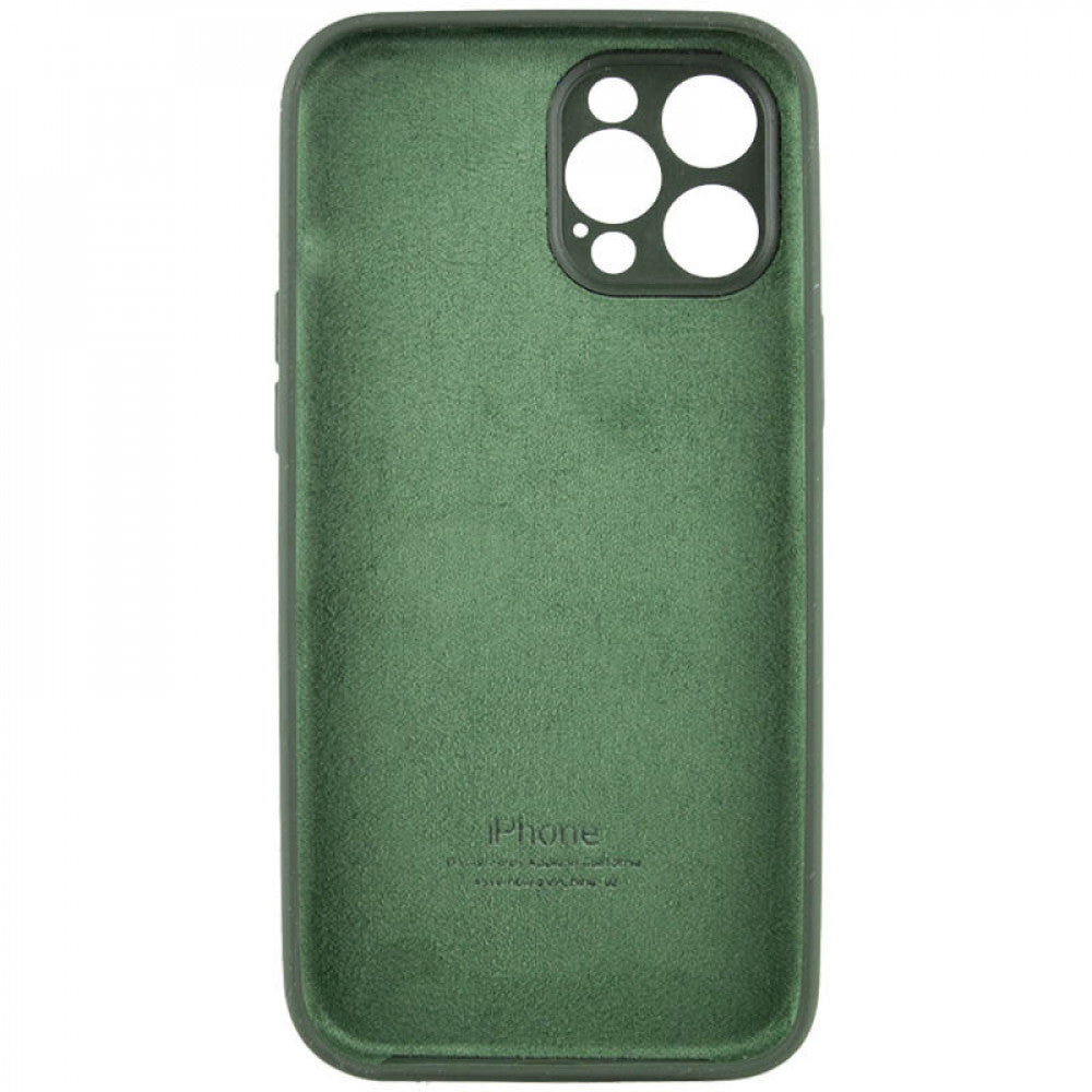 Original Silicone Case with protective camera iPhone 12 Pro — Dark Green (48)