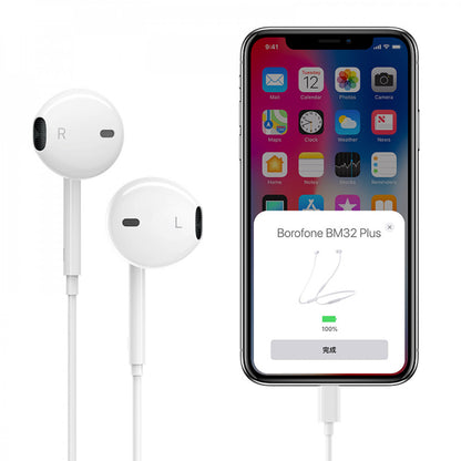 Lightning headphones with microphone Borofone BM32 Plus – White