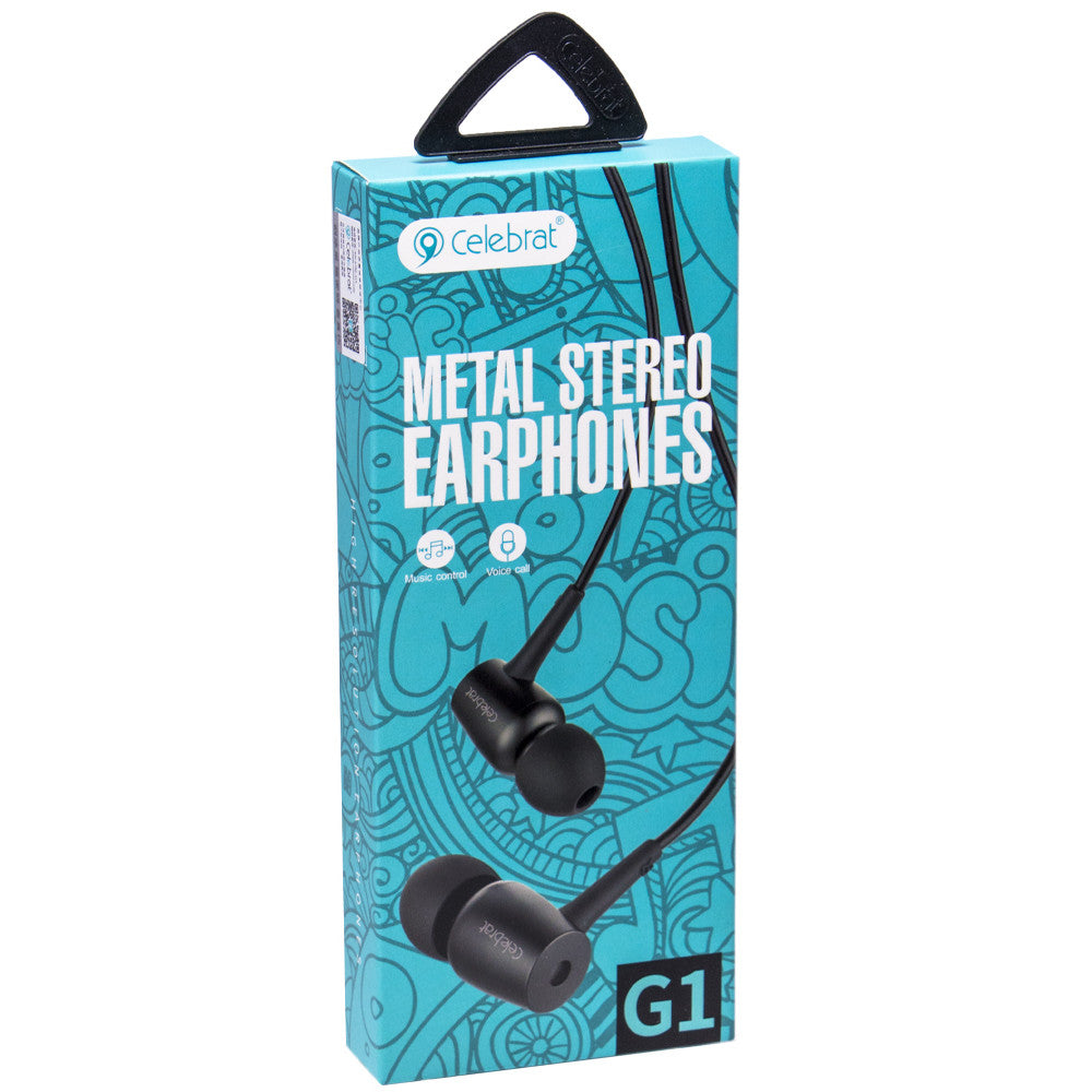 Headphones with microphone 3.5mm Celebrat G1 – Black
