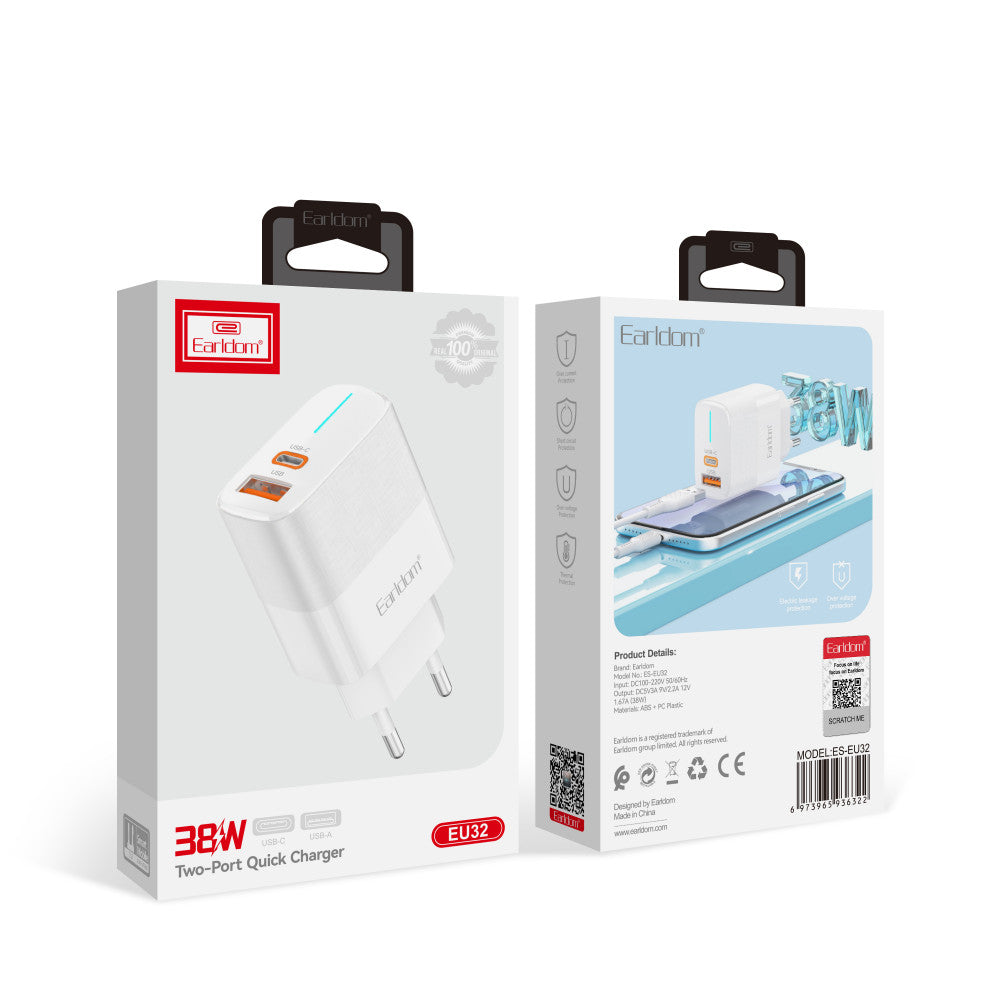 Home Charger | 20W | PD | 1U — Earldom ES-EU32C