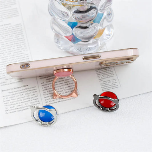 Ring Holder "Cat Ear" - Blue &amp; Silver