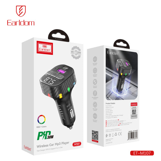 Fm Modulator MP3 Car Charger 3.0A 1U 1C Earldom ET-M107