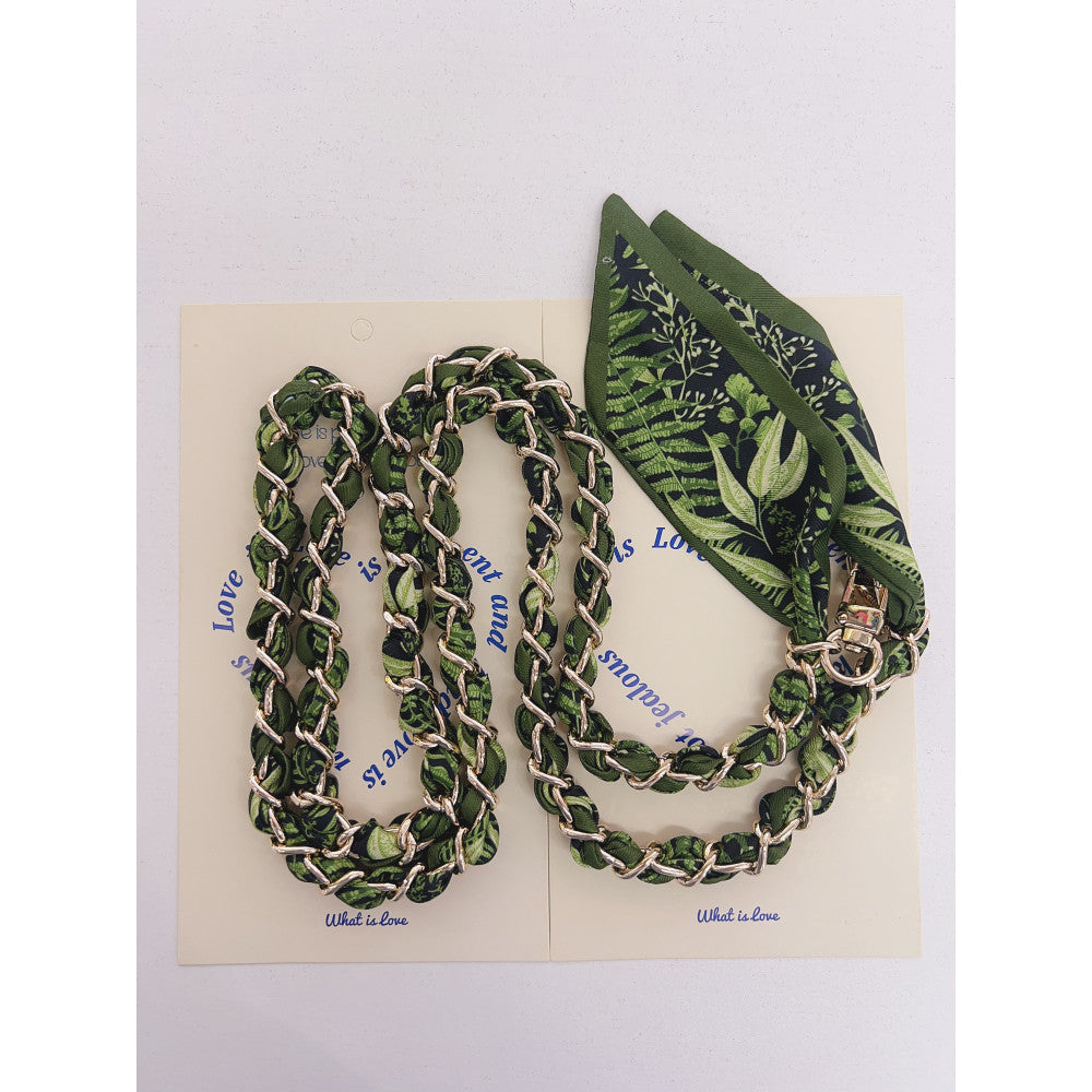 Шнурок на шею «Silk Scarf » — Dark Green