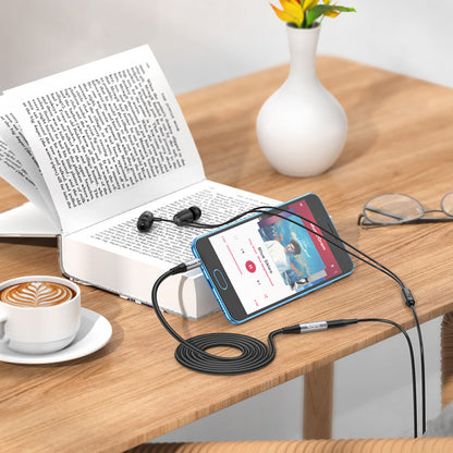 Cable Aux (Male to Female) (1m) Hoco UPA20 – Metal Gray