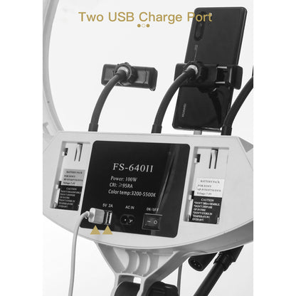 Ring lamp LED Veron FS-640 II 55cm 100W 3200-5500K white with mirror