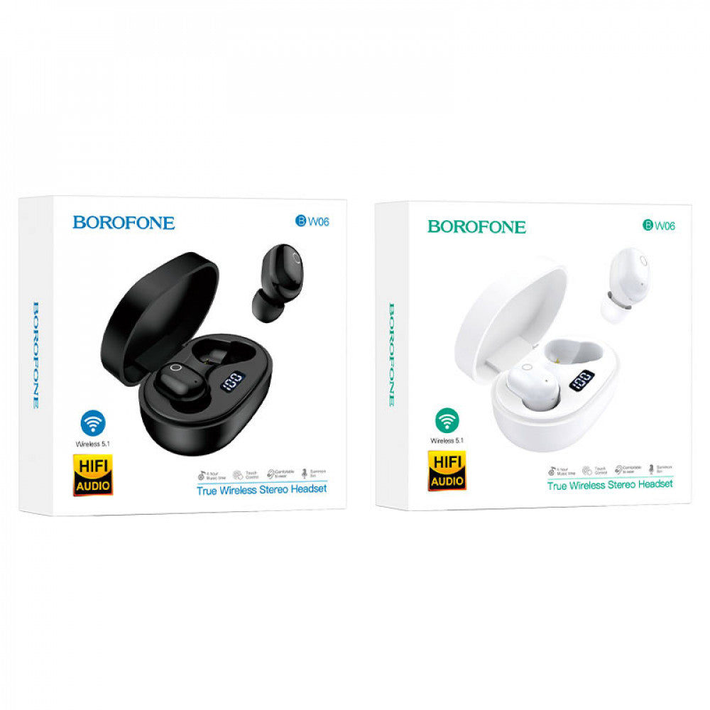 Bluetooth headset TWS – Borofone BW06 Manner – Black