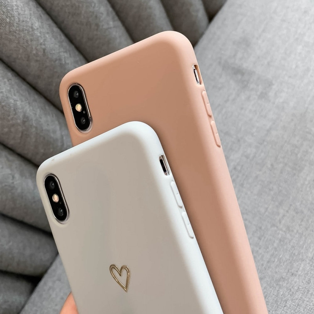 Ultra-thin soft heart-shaped pattern TPU Case iPhone 12 6.1" – Brown