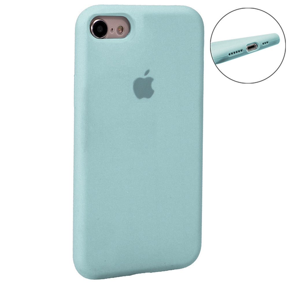 Original Silicone Case Full Size iPhone 7 ; 8 ; SE 2020 — Blue Bird Feather
