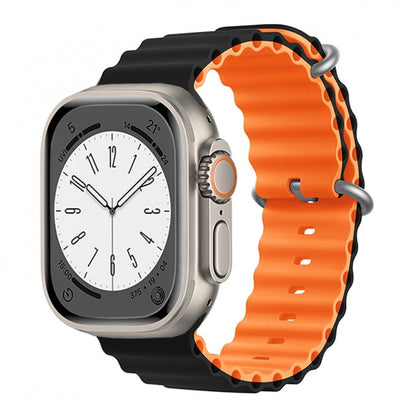 Ремінець Ocean Band Design Apple Watch 42 mm 44 mm 45 mm 49 mm — Black & Orange