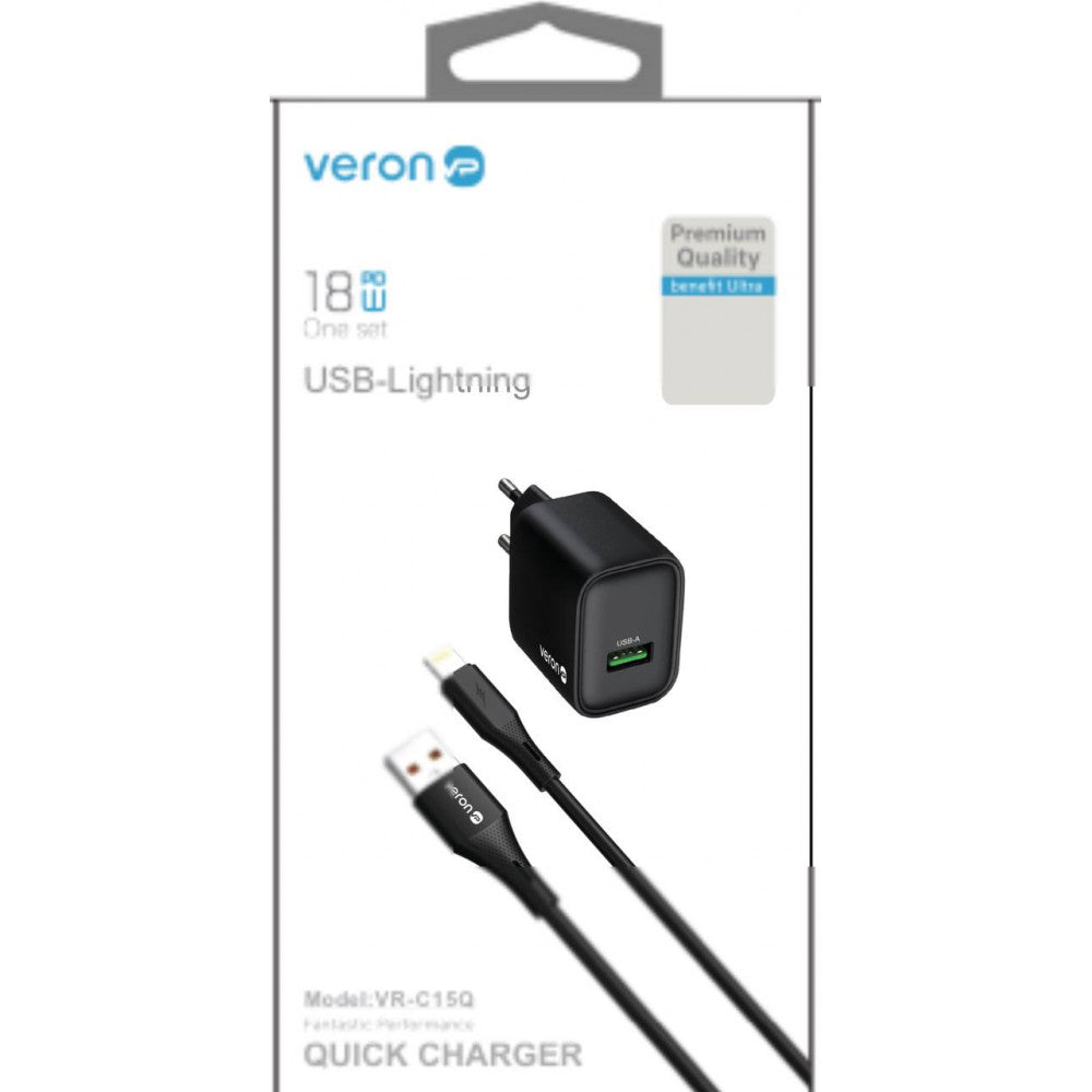 Home Charger | 18W | 1U | Lightning Cable (1m) — Veron VR-C15Q