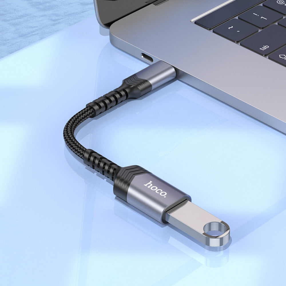 Adapter OTG USB C To USB Hoco UA24 – Metal Gray