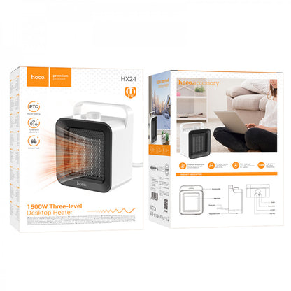 Обогреватель HOCO desktop heater HX24, 1500W, 3 levels, white
